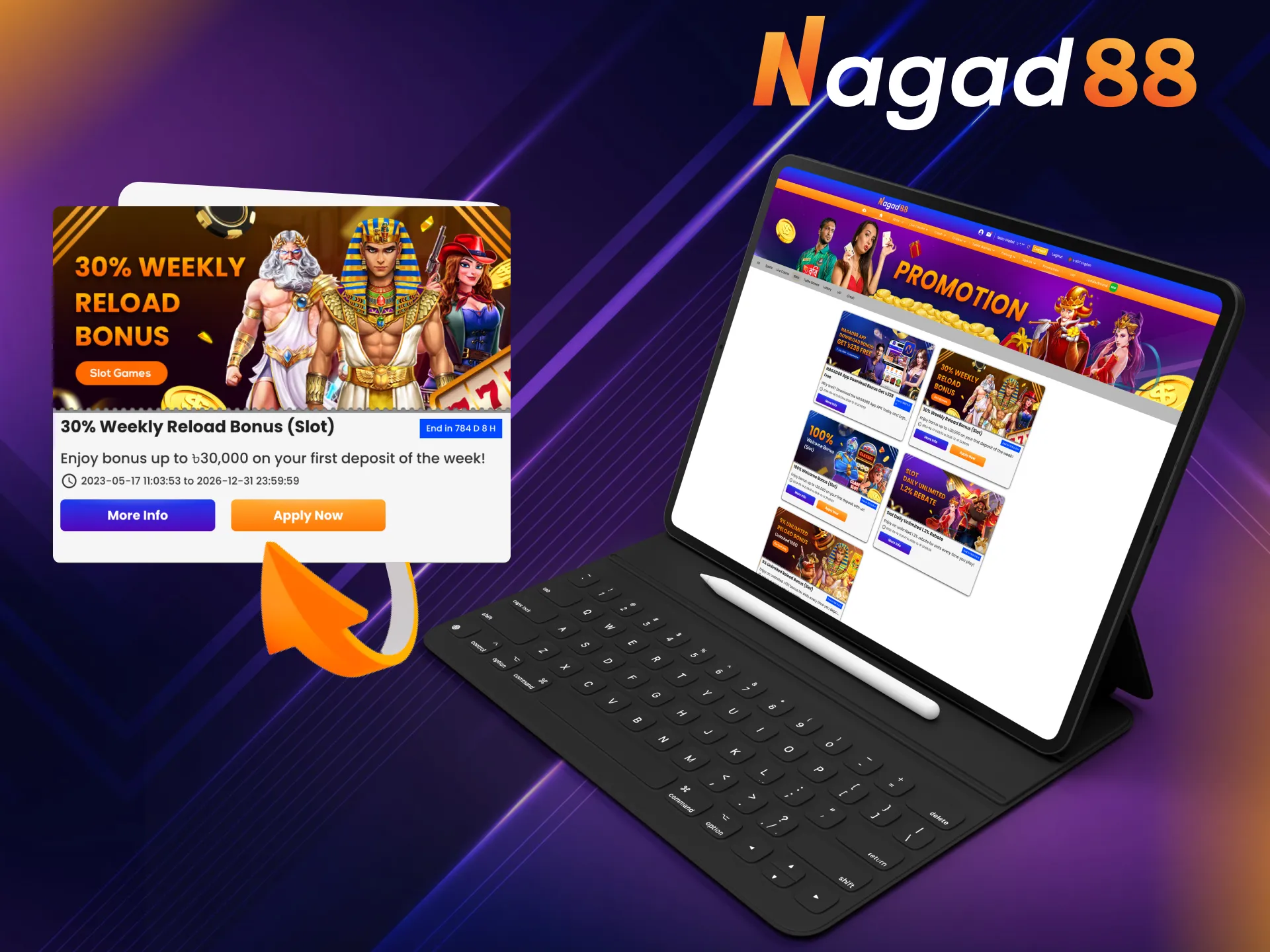 Get a 30% weekly deposit bonus at Nagad88.