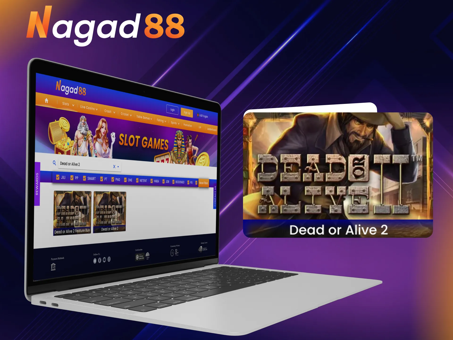 Dead or Alive 2 at Nagad88 is a Western-themed slot that offers three free spins modes.