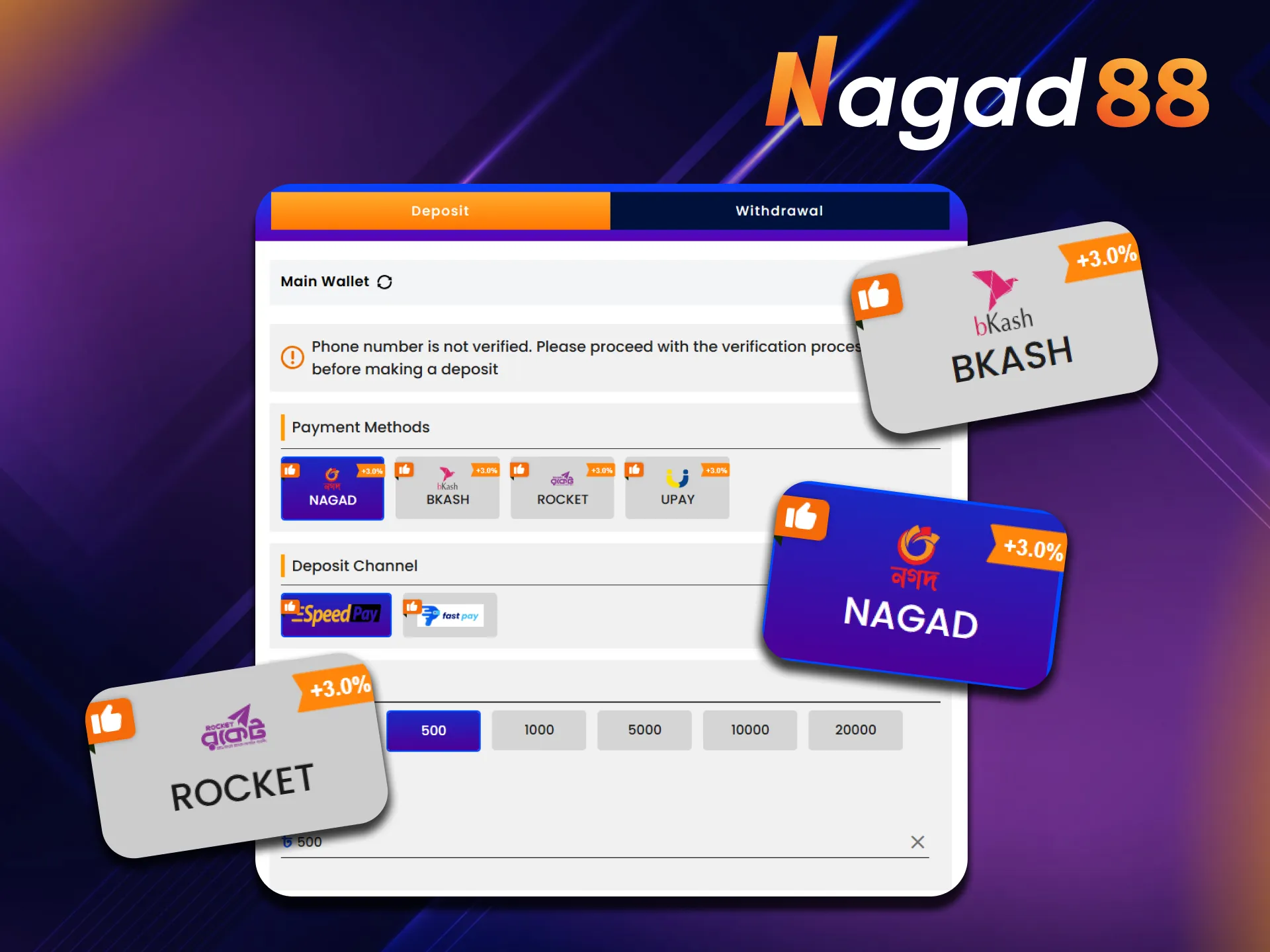 Nagad88 offers only convenient and reliable payment methods.