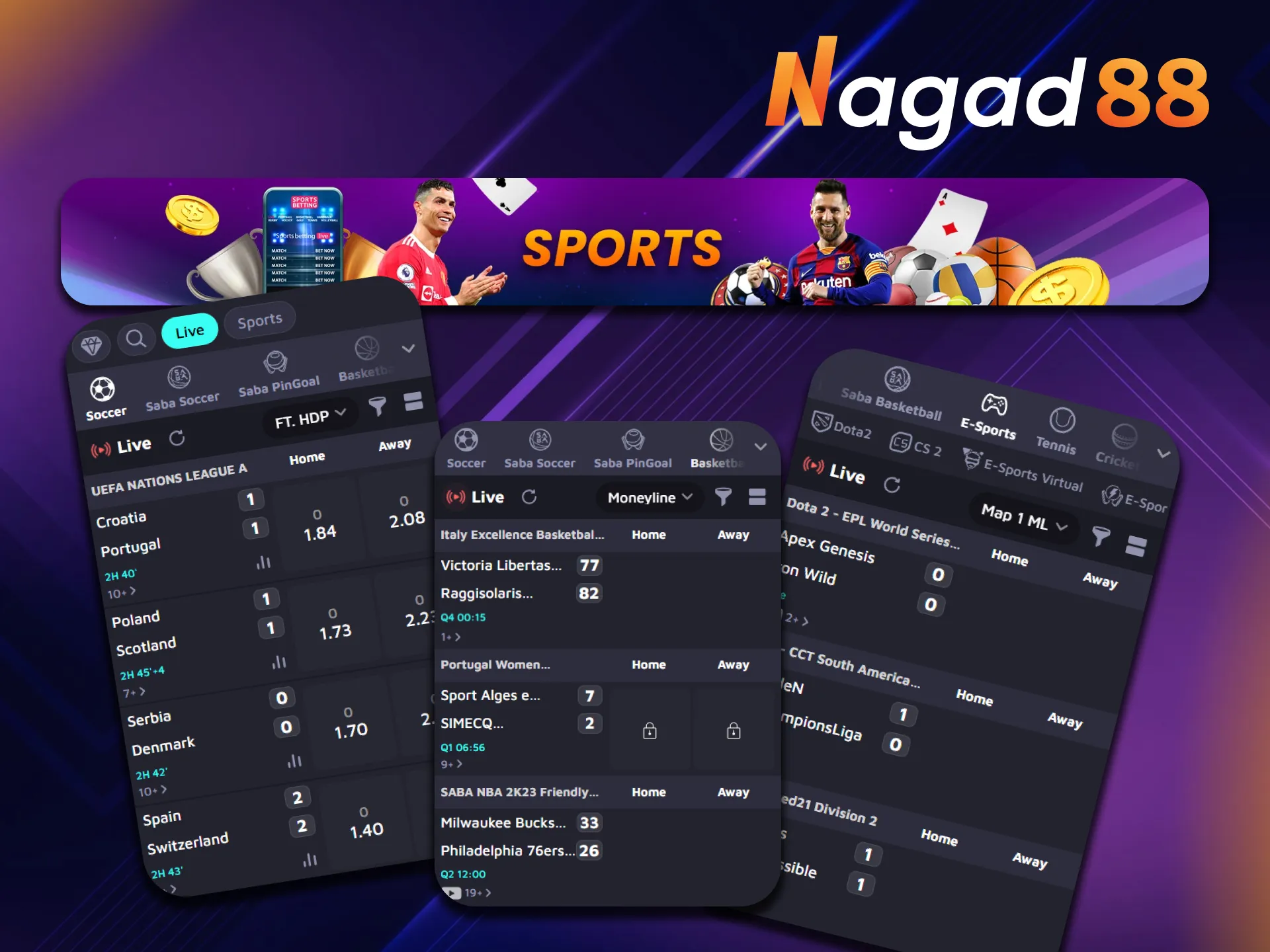 Place your bets on your favorite sports at Nagad88.