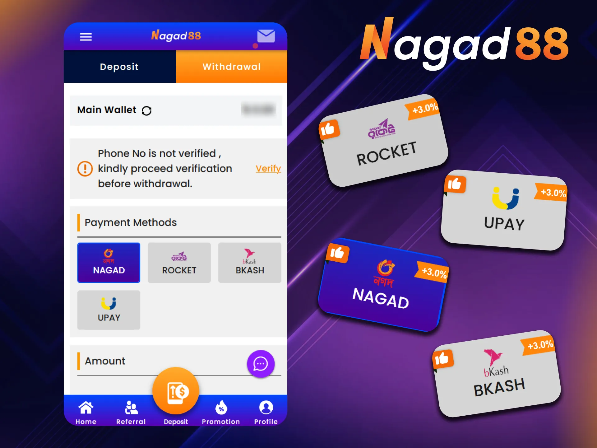 Instructions on how to properly withdraw funds from Nagad88.