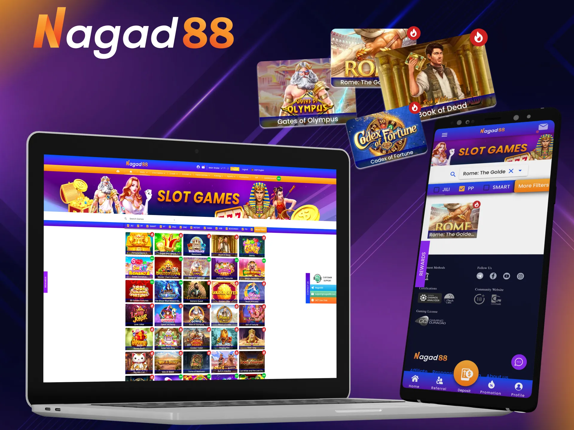 Play user-favourite slots on the Nagad88 website.