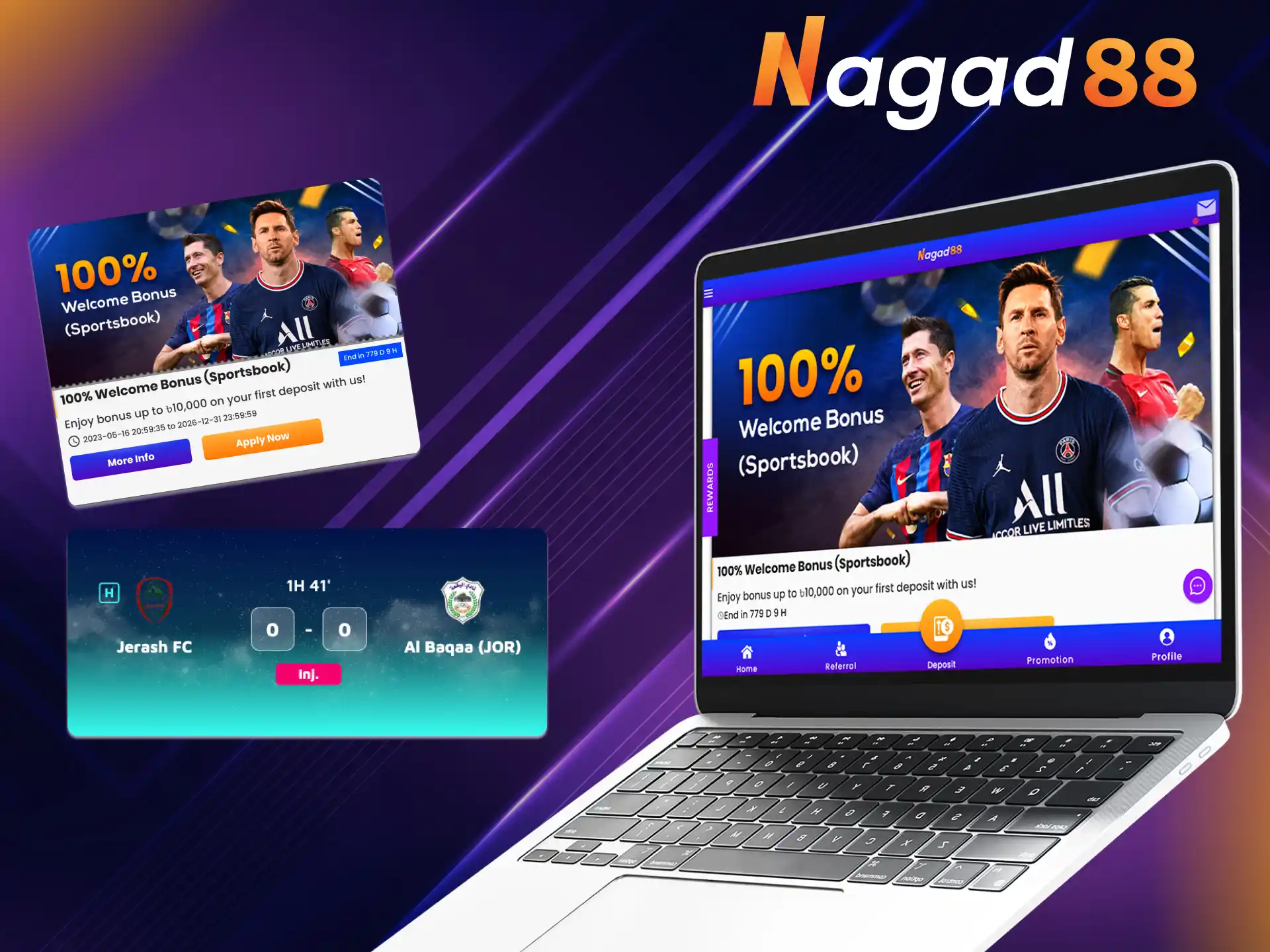 For soccer betting, Nagad88 also offers bonuses.