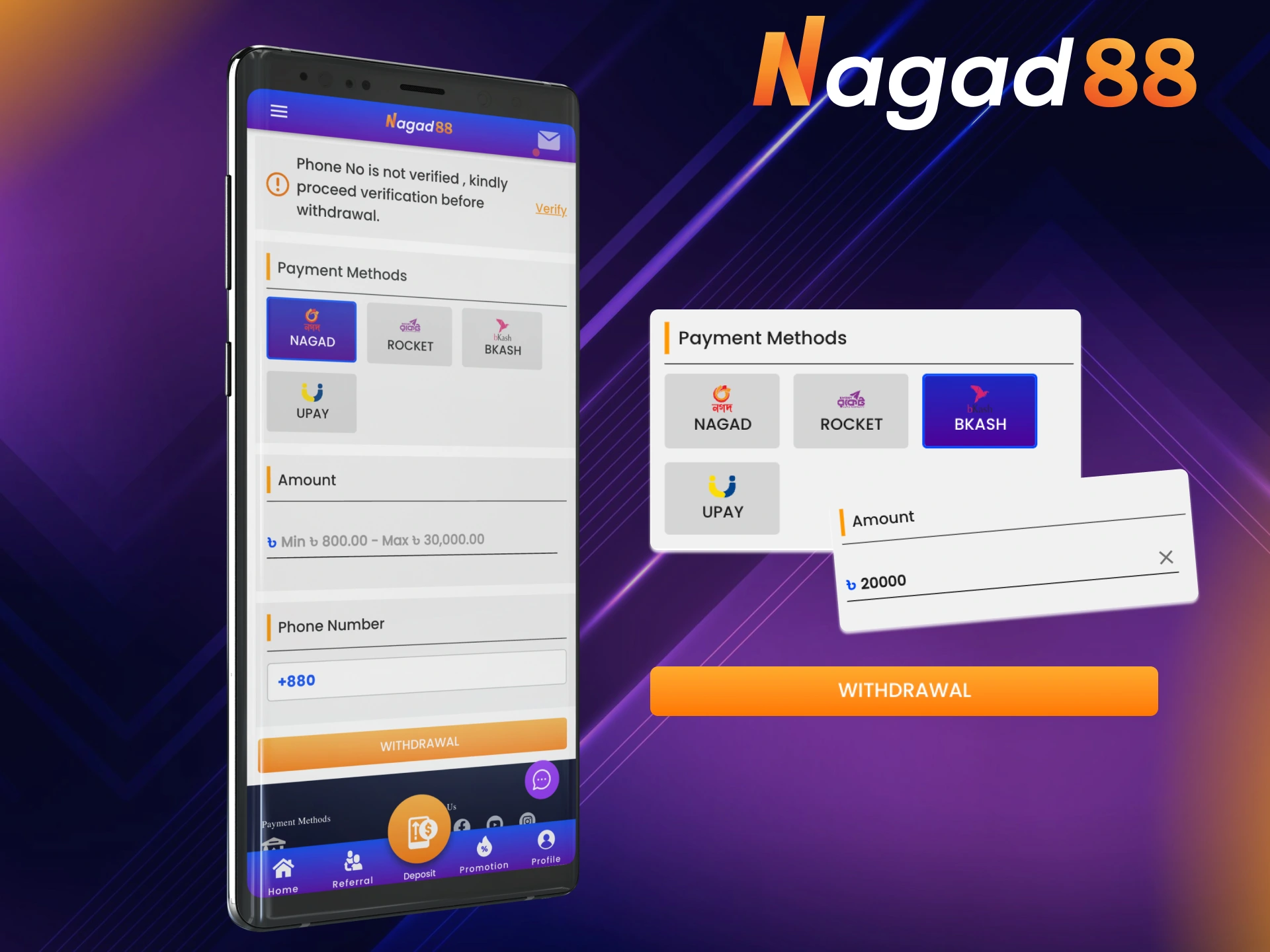 Read on for instructions on how to make a safe withdrawal at Nagad88.